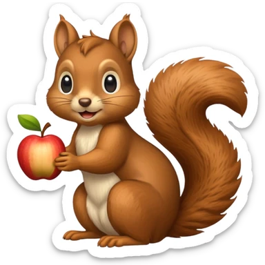 Add a thought bubble above the squirrel's head to make it look like it is thinking, in Apple emoji style, with no background. sticker