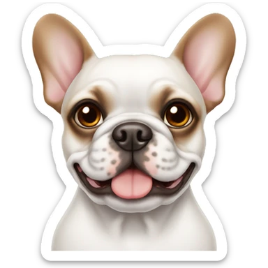Frenchie White with a Brown eye  sticker
