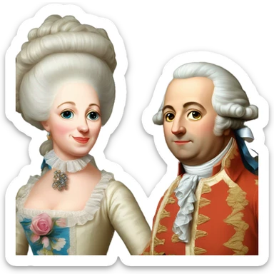 marie antoinette and Louis XVI sticker