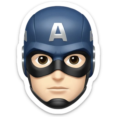 captain america face with black mask  and helmet sticker