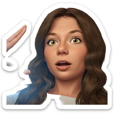 realistic portrait of brown-haired girl sticker