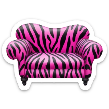 Hot pink zebra high heel shoe couch  sticker