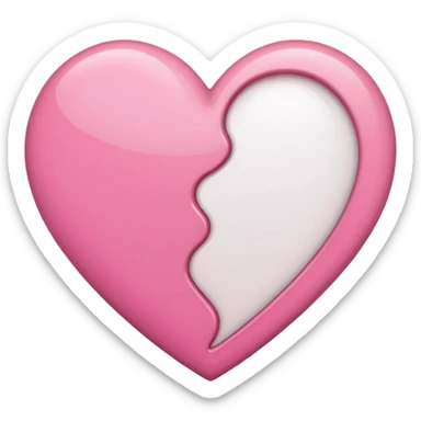 Coração metade rosa e metade branco emoji sticker