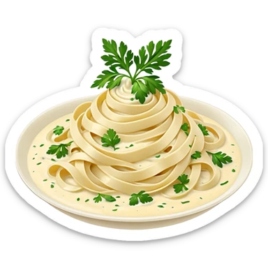 white creamy saucy fettuccine  sticker