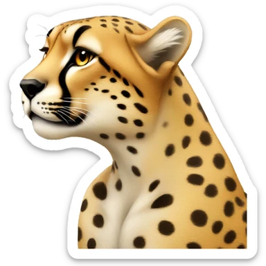 Cartoon Cheetah blowing a bla kiss sticker