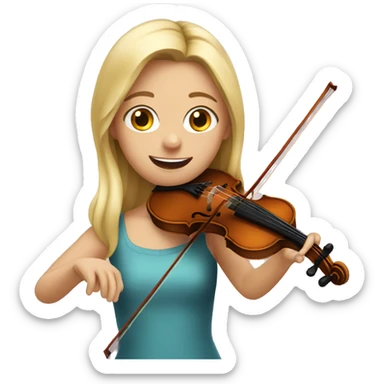 blond girl playing a violin sticker