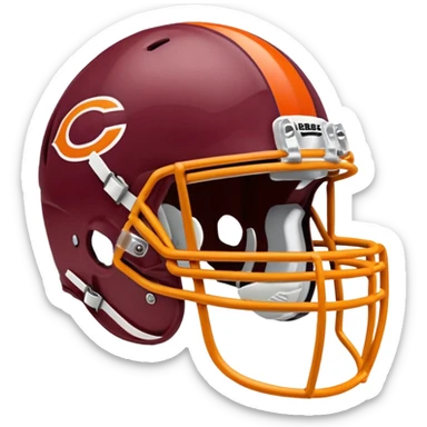 The Washington commanders football helmet and the Chicago Bears football helmet facing each other sticker
