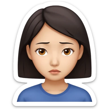 worried asian woman sticker