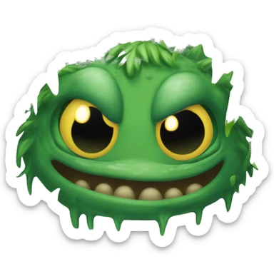 green swamp monster peeking his head out of the swamp. Only his eyes and the top of his head are visible. sticker