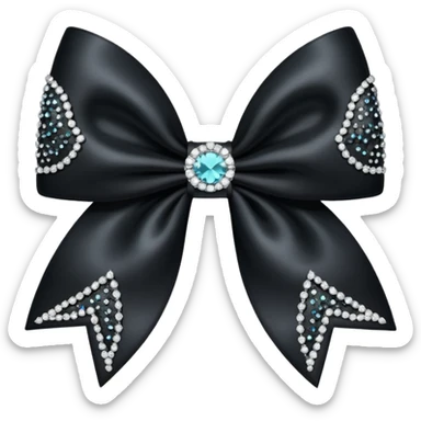 black sparkling bow with diamonds sticker