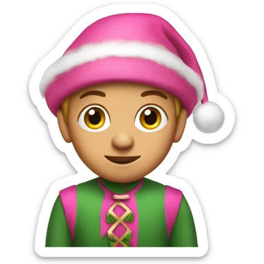 Pink christmas elf  sticker