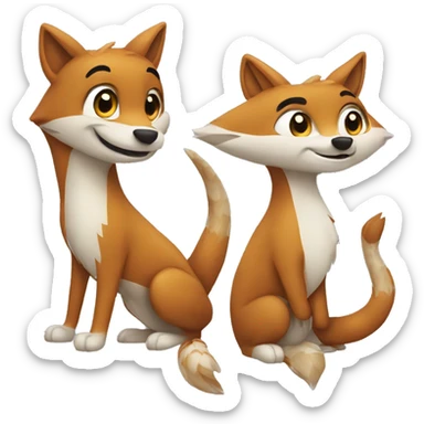 Una volpe, 1 serpente e 1 drago sticker