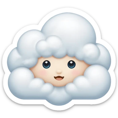 cute cloud breathing in sticker