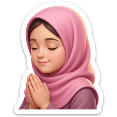 hijab pink girl praying sticker