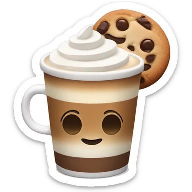 Latte with cookie  sticker