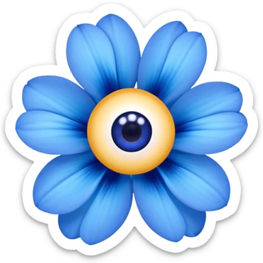 blue flowers with two eyes sticker