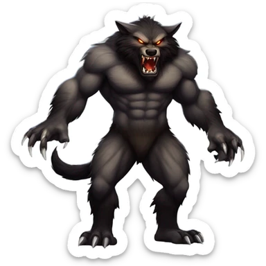 howling werewolf sticker