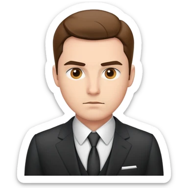 Professional man in a suit with serious expression sticker