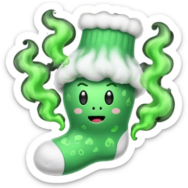 stinky sock with green smoke sticker