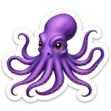 octopus swimming sticker