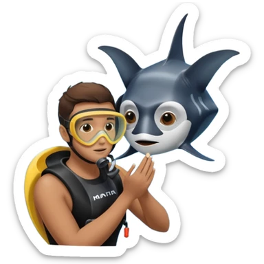 une personne qui carresse un raies menta sticker