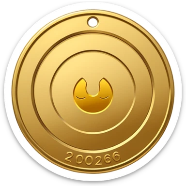 Create a medal which has an inscription "Brocation 2026" in the center of the medal sticker