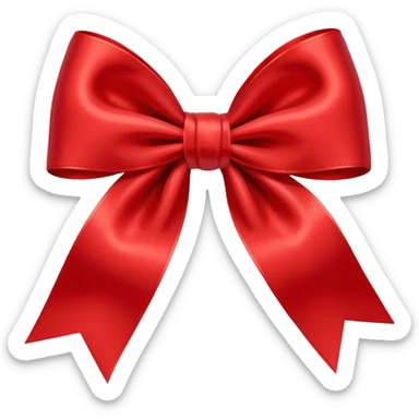 red bow with logo "S" sticker