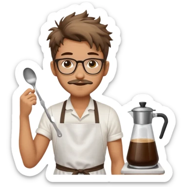 hipster barista sticker