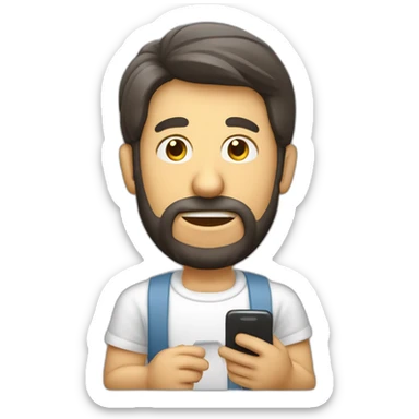 Homme cagoulés qui écrit dans son téléphone sticker