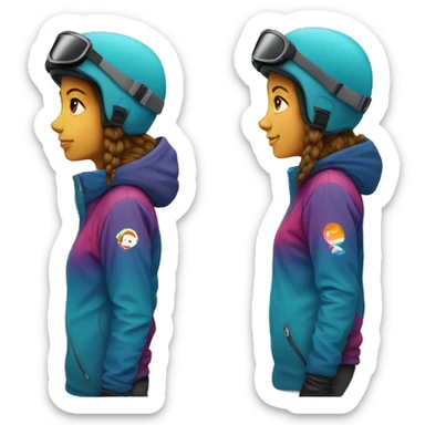 side profile snowboarder woman sticker