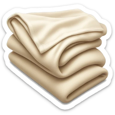 Beige and white folded blanket sticker