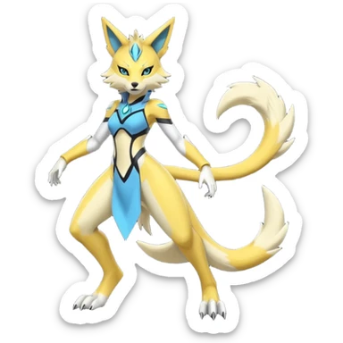  Futuristic Slim Feminine Zeraora-Renamon-fusion (full body) sticker