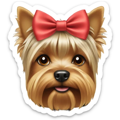 Yorkshire terrier with a bow on the head sticker