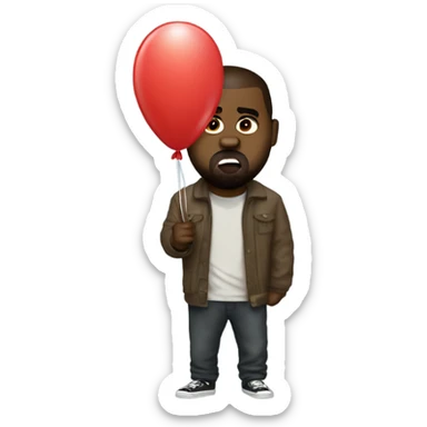 kanye with balloon in mouth sticker