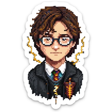 Harry Potter with glasses and lightning scar sticker