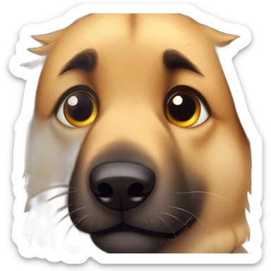 Sad German shepherd crying with tears sticker