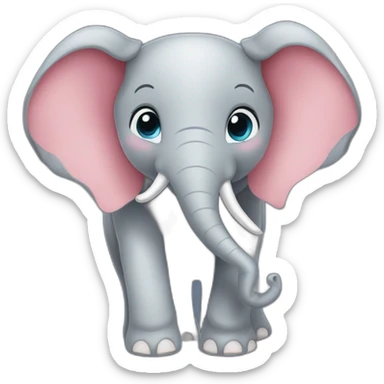 Éléphant avec des yeux coeur sticker