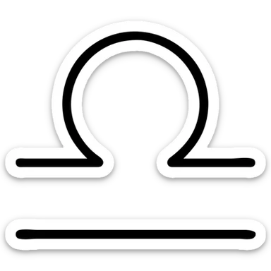 basic black line drawing of the Libra zodiac symbol, no color, no fill sticker