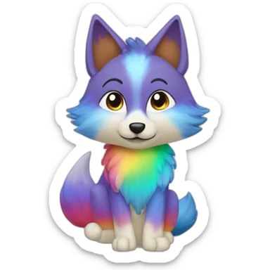 Renard arc-en-ciel sticker