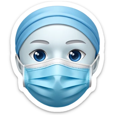 blue medical covid mask sticker