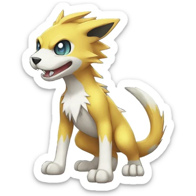 cute cool edgy sharp punk Digimon-Fakemon-animal full body sticker