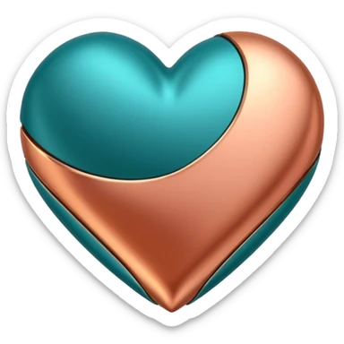 A teal, burnt orang, and rose gold heart, please.  sticker