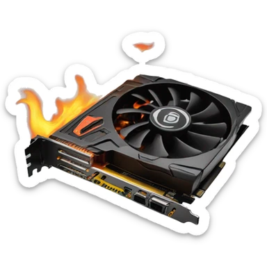 graphics card-fire-burn sticker