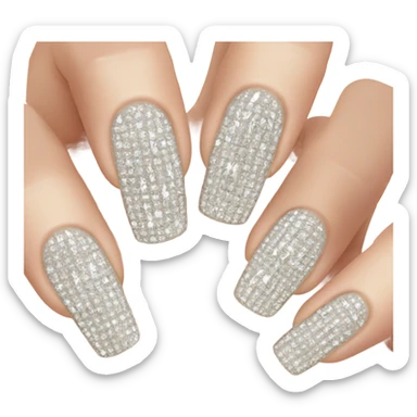 Hand with long acrylic nails with diamonds sticker
