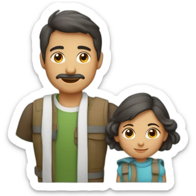 Familia hombre mujer mellizos de 8 años niño y niña sticker