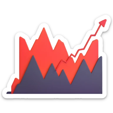 stock market with rising graph sticker
