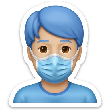 Lung disease blue emoji guy sticker