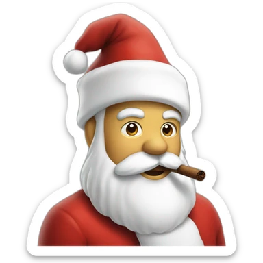 Santa closes smoke a cigar  sticker