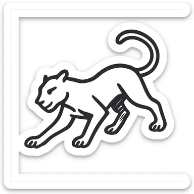 black panther, hand-drawn sketch style, dynamic pose sticker