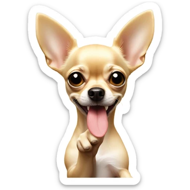 Blonde chihuahua with middle finger up sticker